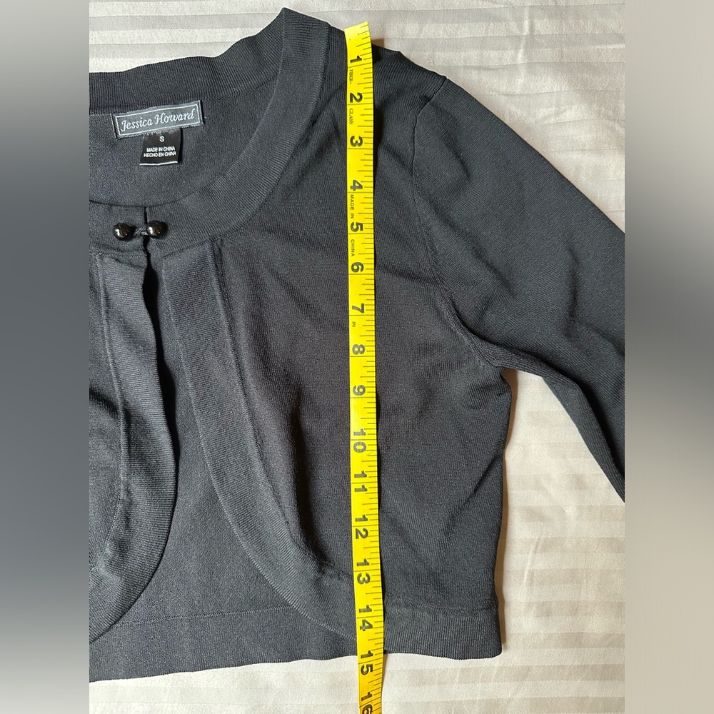 Jessica Howard•shrug/jacket•3/4 sleeve•small•viscose blend•black - Picture 8 of 12